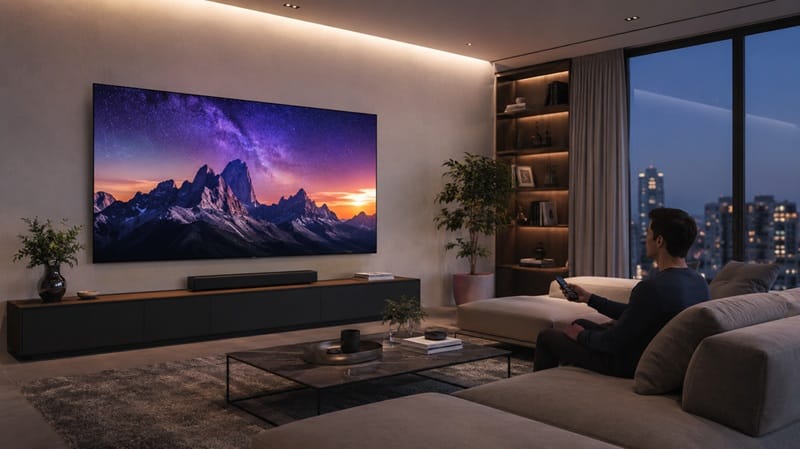 77-inch OLED TV viewing distance room size guide