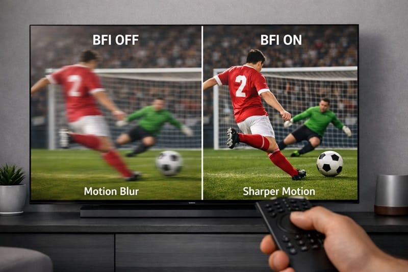 BFI black frame insertion motion comparison on OLED