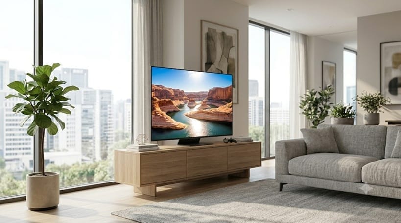 Bright living room with Sony OLED TV
