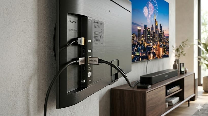 Hisense 55U6SF Pro ports and design — HDMI 2.1 connectivity