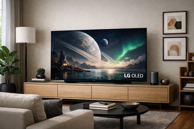 LG B6 OLED TV in living room setup
