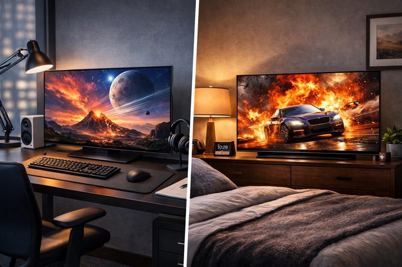 LG C5 42-inch OLED TV set up as a desk PC monitor