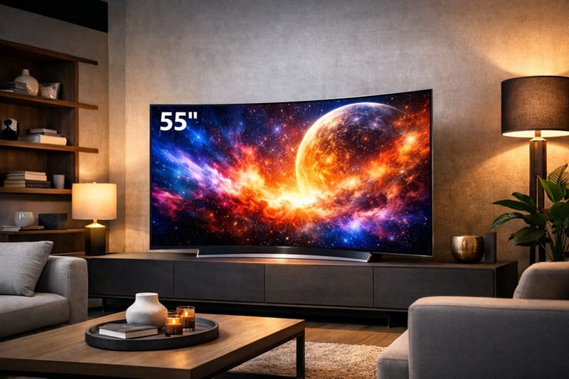 LG C6 OLED 55-inch front view in living room setting