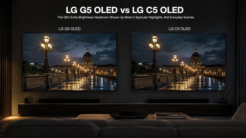 LG G5 OLED vs LG C5 OLED home theater picture comparison
