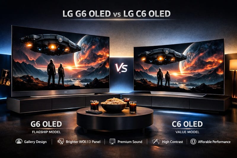 LG G6 OLED and LG C6 OLED side by side comparison