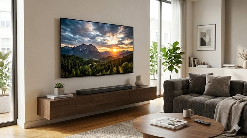 LG OLED TV in modern living room setup