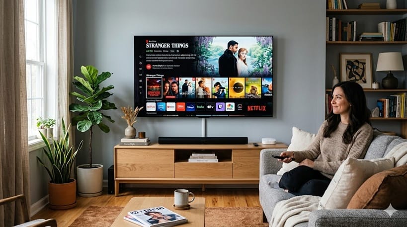 OLED TV in living room long-term use home setup