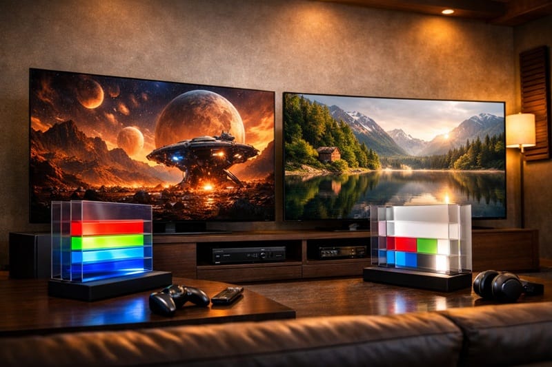 OLED TV panel comparison QD-OLED vs WOLED 2026