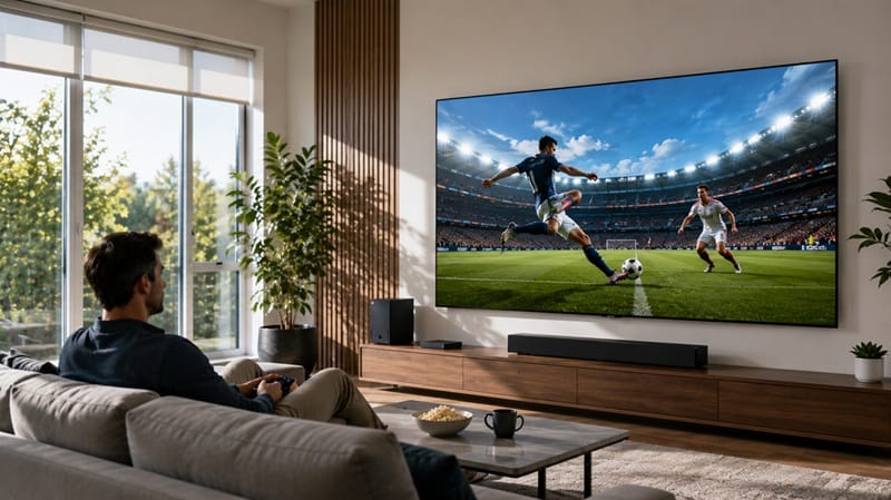 OLED TV sports viewing setup bright room performance 2026