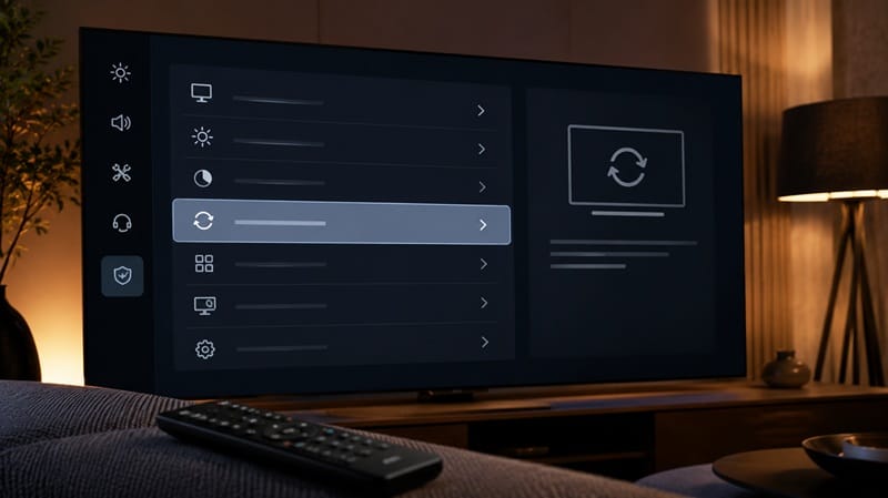 LG WebOS pixel refresher settings menu on OLED TV