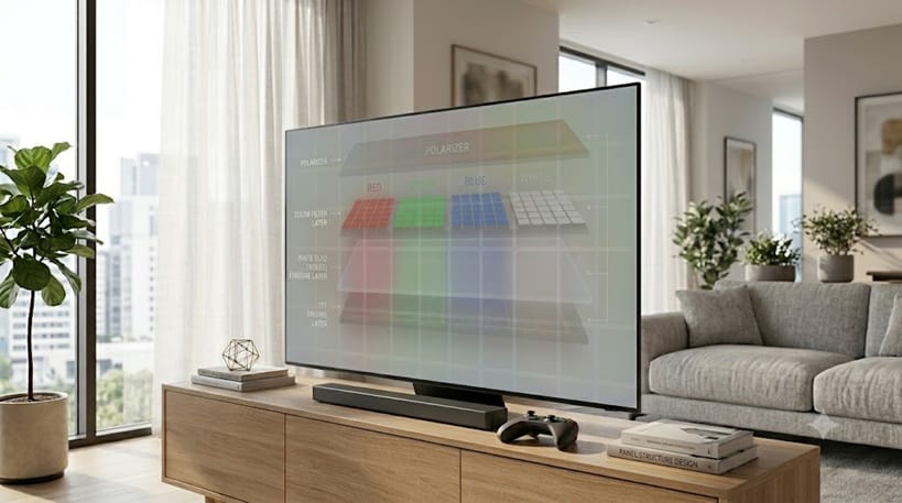 OLED screen retention vs burn-in shown on a TV panel