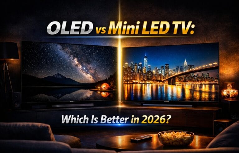 OLED vs Mini LED TV side-by-side picture quality comparison 2026