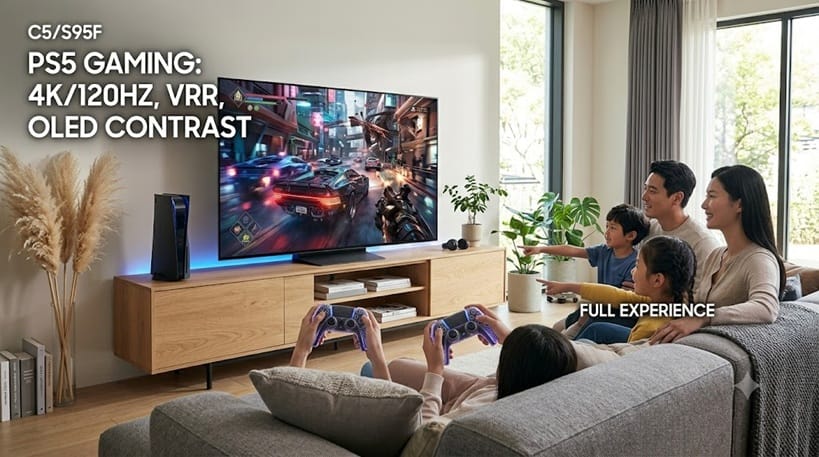 LG C5 vs LG G5 OLED brightness comparison PS5 gaming