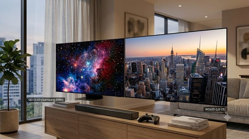 QD-OLED vs WOLED panel technology side by side comparison