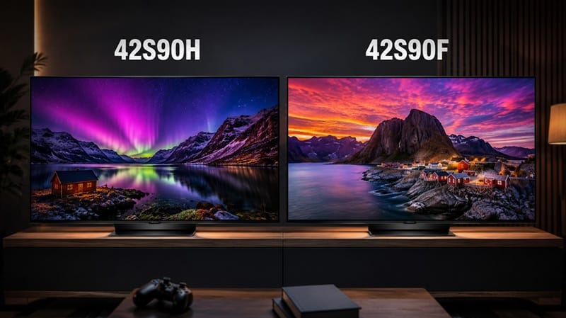 Samsung 42S90H and 42S90F side by side