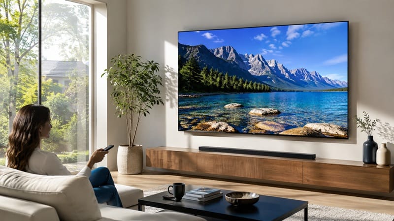 Samsung QN70H picture quality — bright room daytime viewing