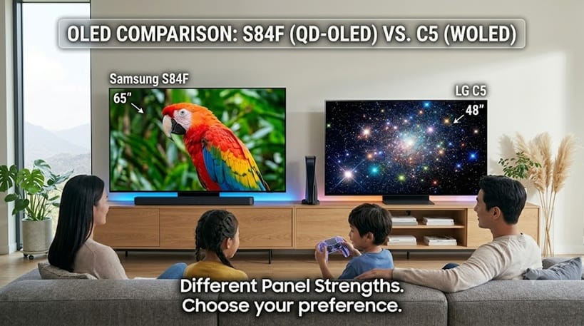 Samsung S84F 65-inch versus LG C5 48-inch OLED comparison