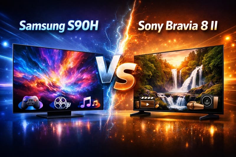 Samsung S90H and Sony Bravia 8 II 65-inch OLED comparison