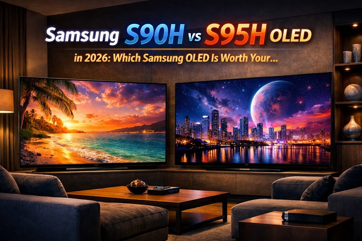 Samsung S90H vs S95H OLED side-by-side comparison 2026