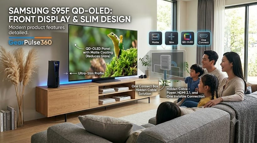 Samsung S95F OLED front display and slim design