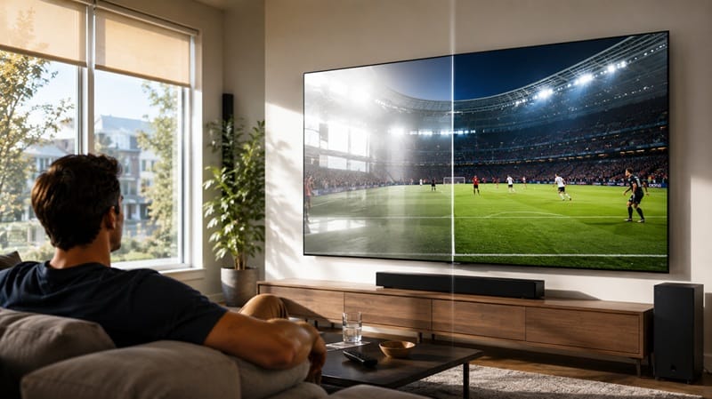 Samsung S95F OLED matte screen anti-glare sports viewing