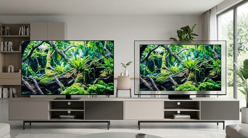 Samsung S95H FloatLayer design vs S90H traditional bezel