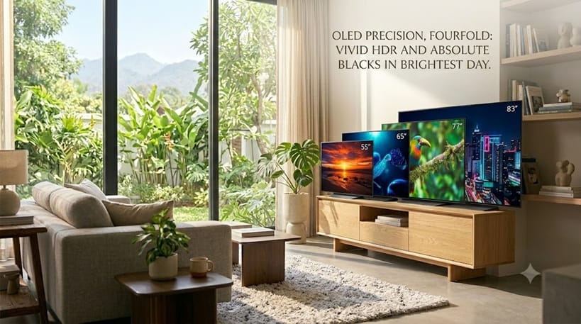 Best OLED TVs for bright rooms 2026 — top picks displayed in a sunlit living room