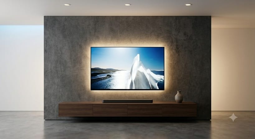Sony BRAVIA 8 II mounted on wall — living room setup