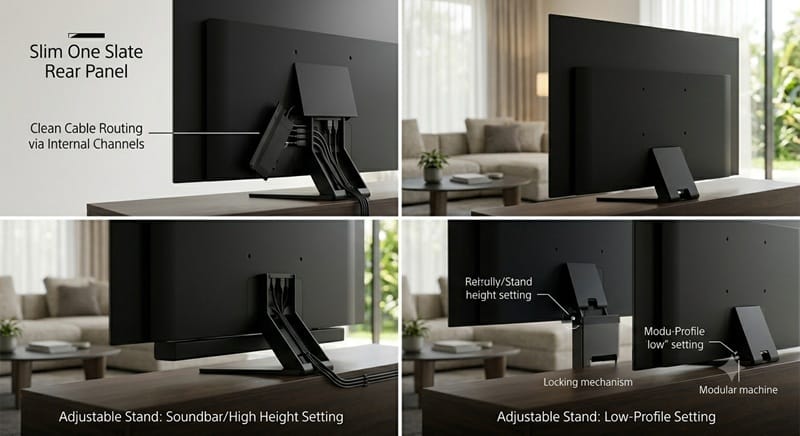 Sony BRAVIA 8 II rear panel and stand design showing HDMI ports and slim profile