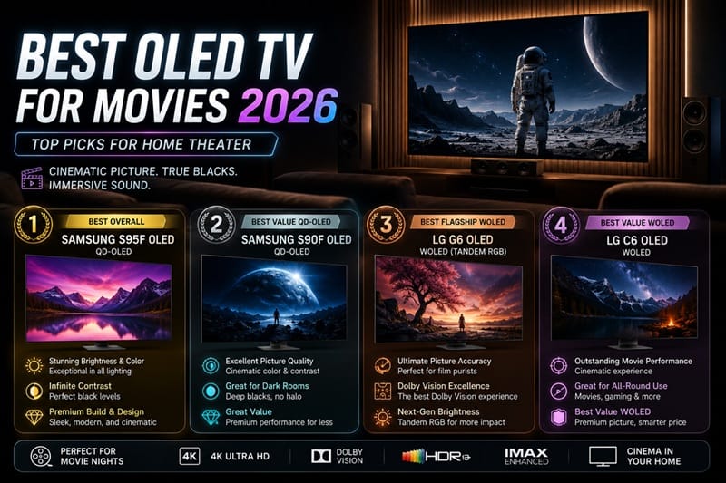 best OLED TV for movies 2026 — top picks for home theater