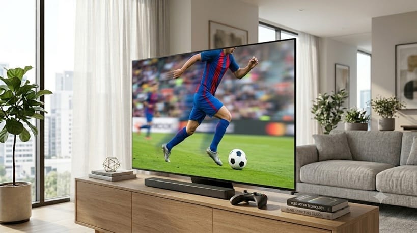 watching fast-action sports on an OLED TV