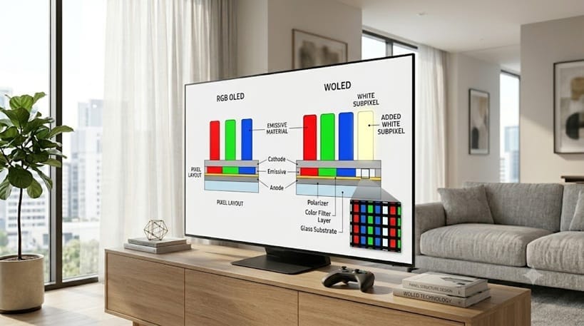 what is WOLED panel architecture diagram