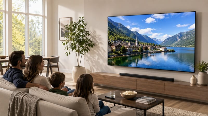 who should buy Samsung QN70H — bright living room setup