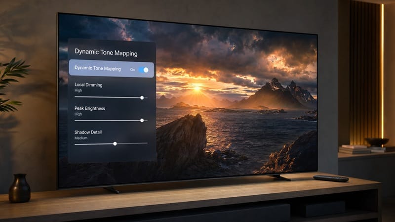Dynamic Tone Mapping setting on a mini-LED TV