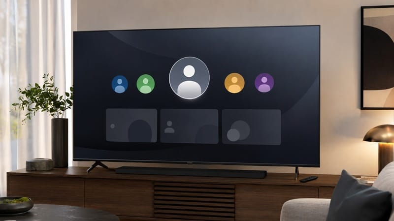 Google TV account settings menu on TCL TV