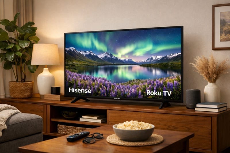 Hisense 40QD4SR review — Roku TV front view