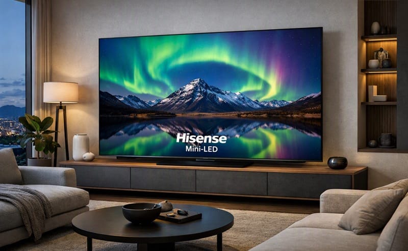 Hisense 75U7SG review — front view on stand