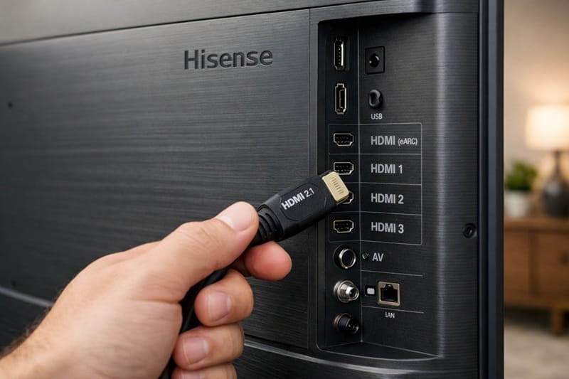Hisense 85U6SF Pro ports and design — HDMI 2.1 connectivity