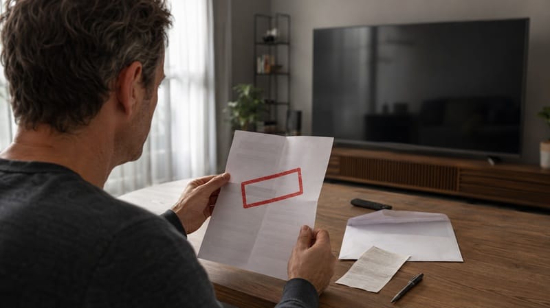 Hisense TV warranty claim denied — rejection notice on paperwork