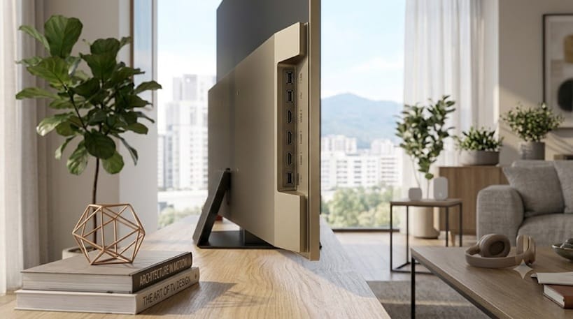 LG 55LX7B ports and design — Gallery TV frame detail