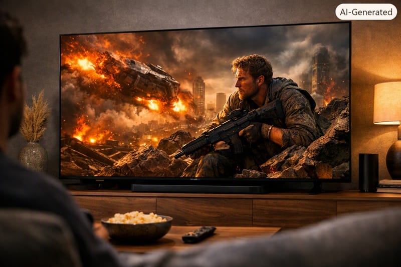 LG 75QNED73B picture quality — HDR movie scene