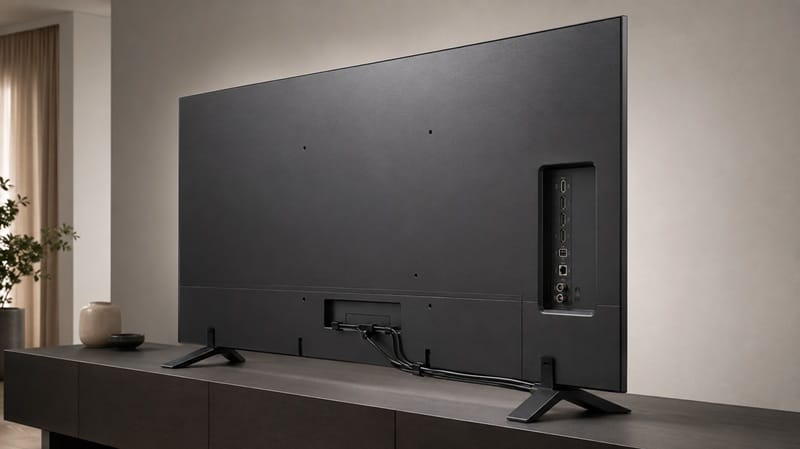 LG 85QNED73B ports and design — HDMI connectivity