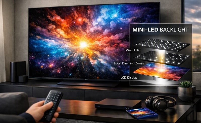 LG 85QNED73B review 2026 — front view on stand