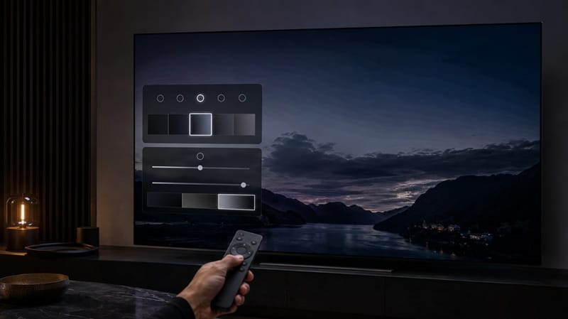 LG OLED picture settings menu with HDR options