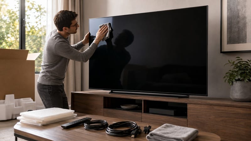 LG OLED resale value — owner preparing a used TV for sale