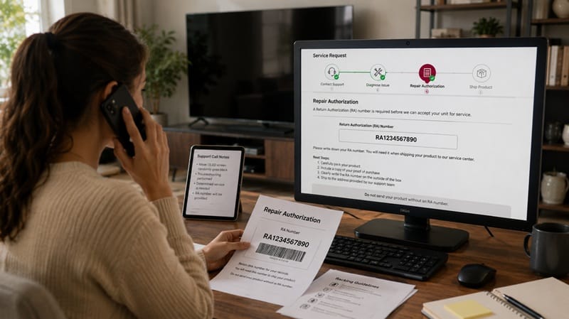 LG OLED support call and repair authorization process