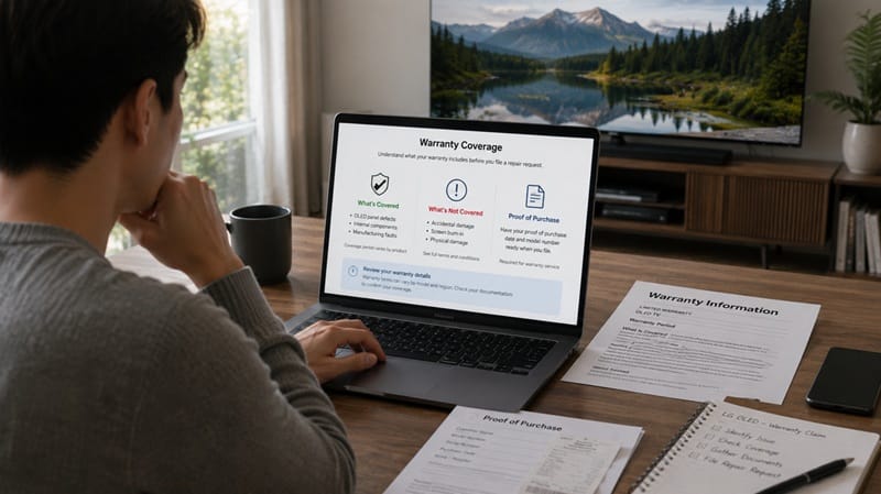 LG OLED warranty claim problems — filing a repair request