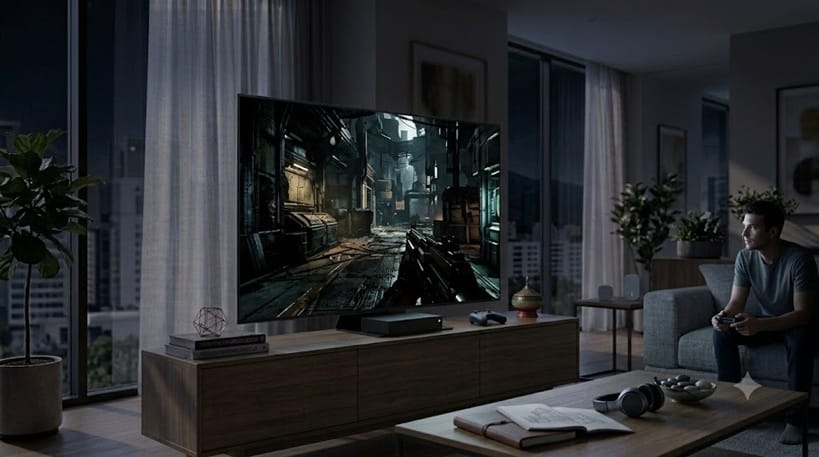 LG OLED55C6 picture quality โ dark room gaming setup