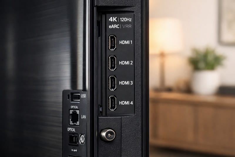 LG OLED65C6 ports and design โ HDMI 2.1 connectivity