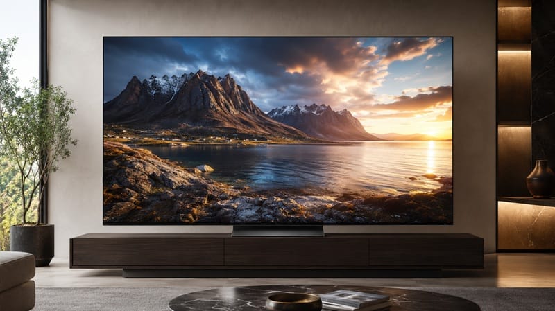 LG OLED83C6H review — 83-inch Tandem OLED front view on stand